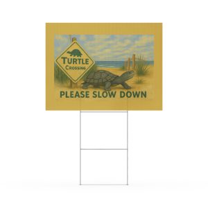 Contemporary Turtle Crossing Yard sign
