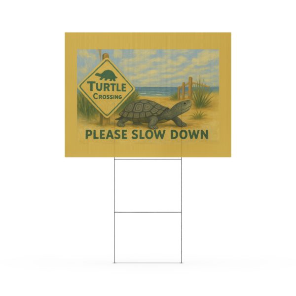 Contemporary Turtle Crossing Yard sign